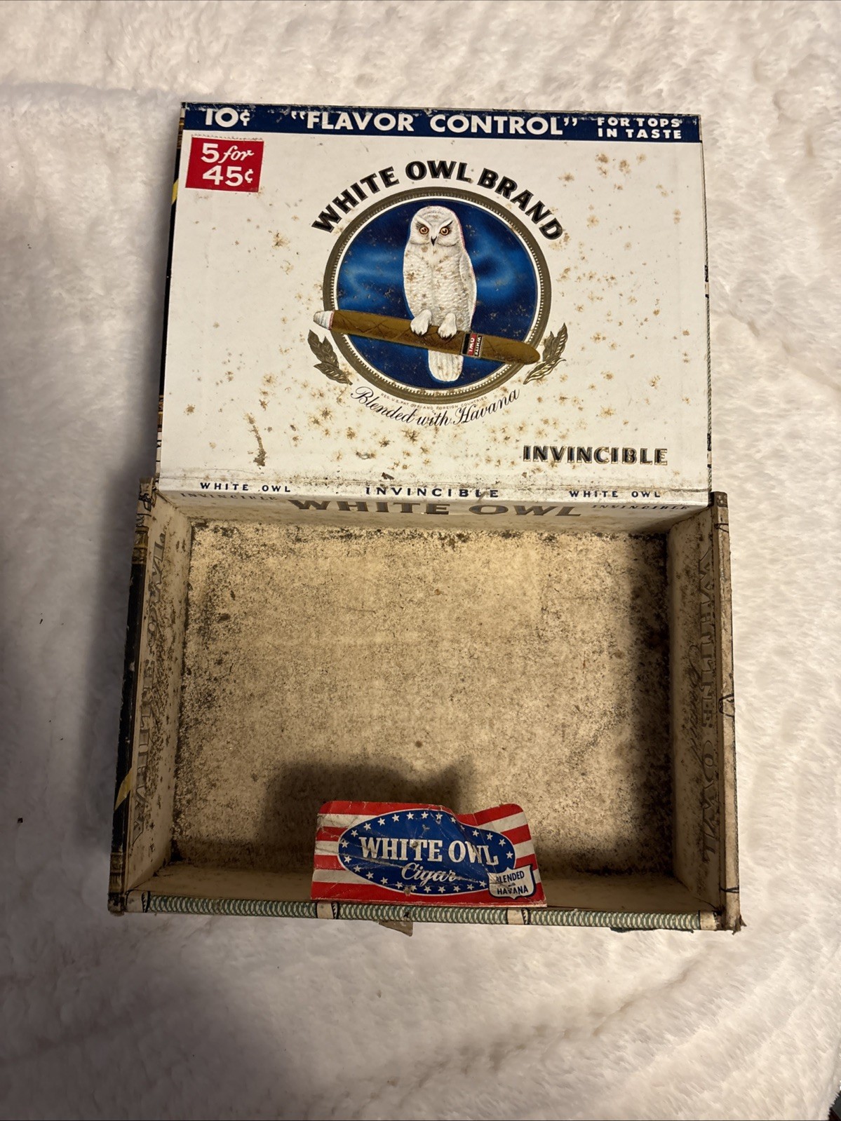 Vintage White Owl Cigar Box 10 Cent General Cigar Co. (Empty)