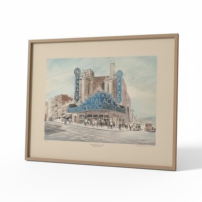 Vintage Art Print Palace Theater NY Signed 445/1000 SF Paedro Hudson Lithograph