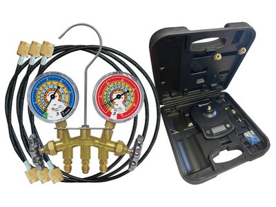 Mastercool 98202-A KIT 2 - Package with 33524-TP Brass 2-Way Manifold and