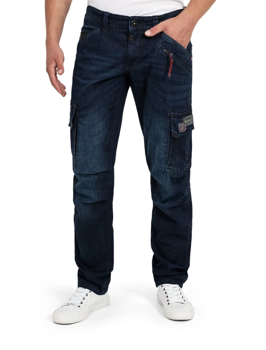 Jeans Cargo Slim Fit Uomo In Cotone Elastico – 98% Cotone, 2% Elastan, Tasche Laterali, Colori: Nero, Blu, Grigio, Beige, Cachi - 3