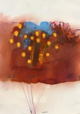 Abstract Mixed Media Painting on 11 X 15” Paper Contemporary