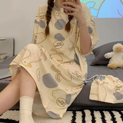 Schlafrock nagelneu Zustand lässiger Stil süßes Design Rundhals Kragen