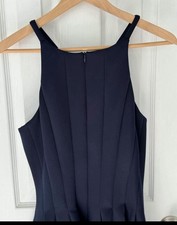 NWT Vince Camuto 8 Navy Coral Fitted Lined Fit Flare Dress MSRP $128