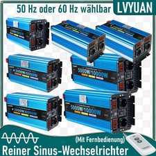 5000W 3500W 3000W 1500W Wechselrichter 12V 24V zu 230V Reiner Sinus USB LKW Home