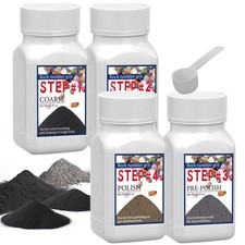 Rock Tumbler Grit Set - 4 Step Tumbling Media Coarse, Medium Grit, Pre-Polis...