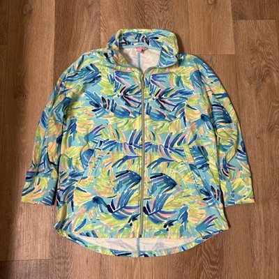 Lilly Pulitzer Deedee Swing Jacket Full Zip Multi Serenity Floral Print XS