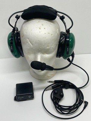 Arcus Aviation Headset w/Microphone Dual Plug Green Over Ear Headphones w/Case