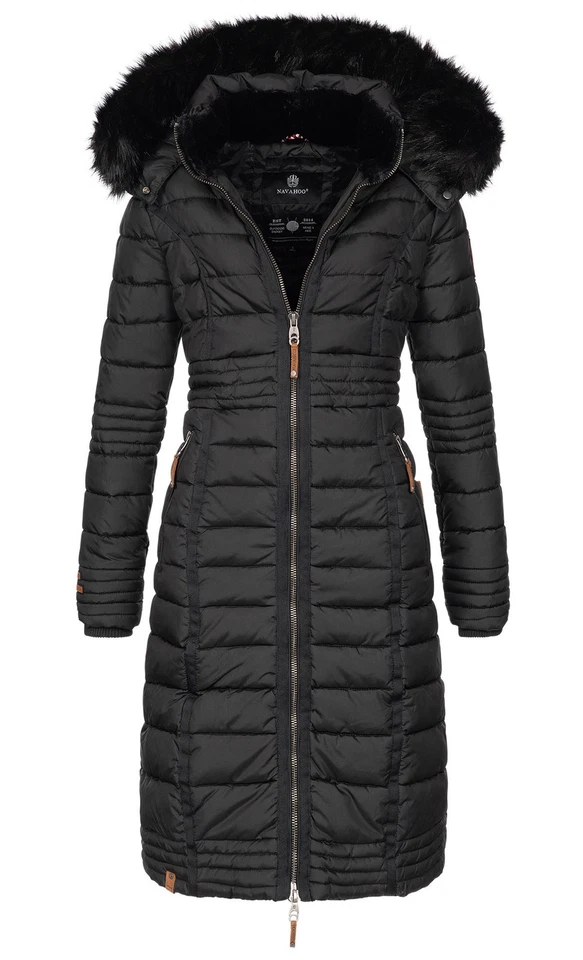 Navahoo Damen Winterjacke Steppjacke Winter Jacke lang Stepp warm Teddyfell B670