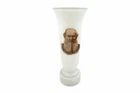 Vintage USSR Milk Glass Vase Lev Tolstoy Portrait White Art Decor