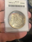 1890 'O' Morgan Silver Dollar ANACS MS63 New Orleans Uncirculated