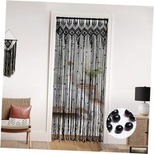 Door Curtain for Doorways,String Beaded Witchy 36"W x 80"L Pack of 1 Black
