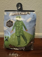 Disguise Minecraft Creeper Boys Complete Outfit Costume Green 10-12 PVC Mesh