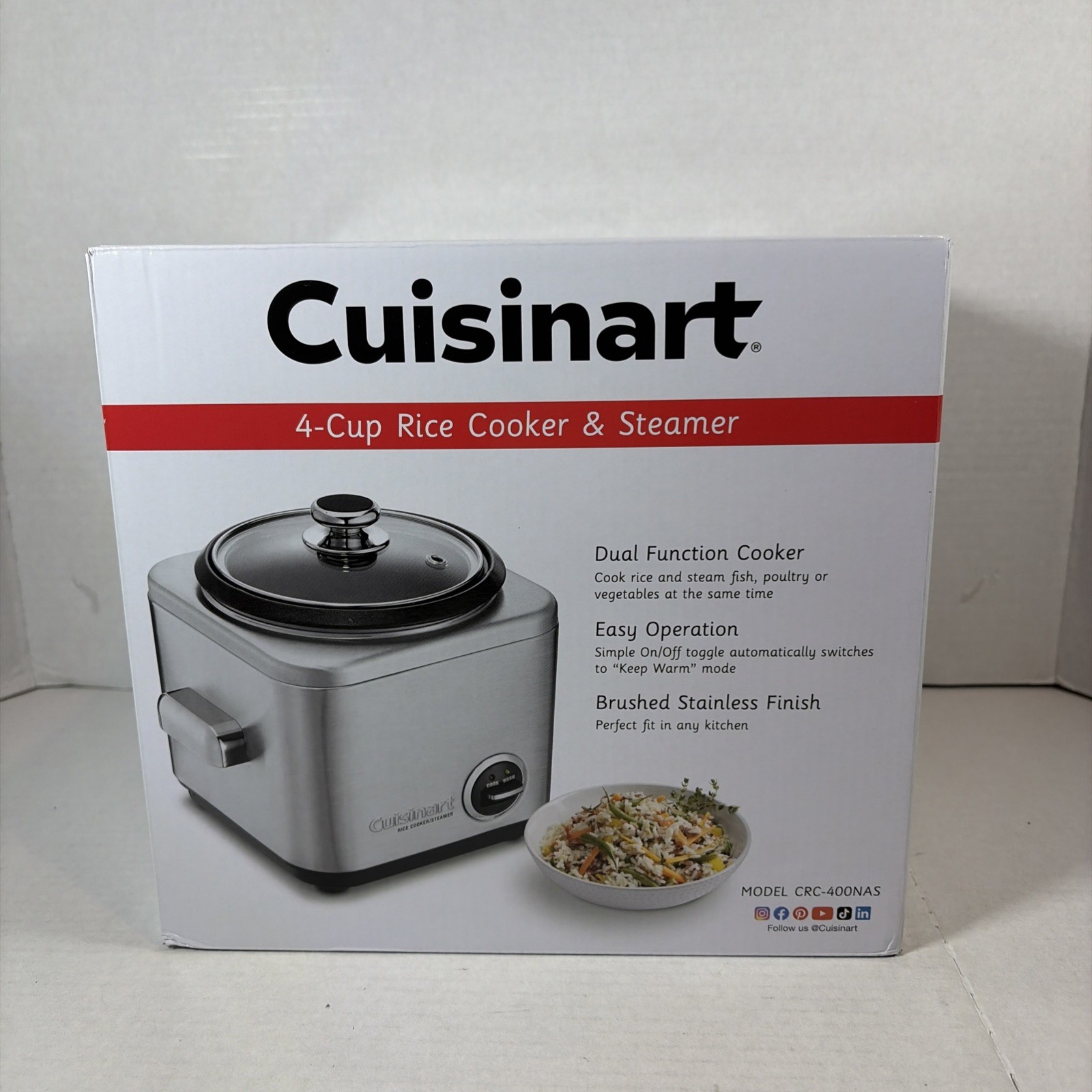 & Steamer 4-cup  Crc-400 Stainless Steel, New In Box