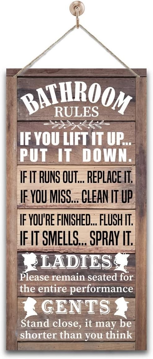 Rustic Bathroom Decor, Western Bathrooms Decors, Funny Bathroom Signs Wall Decor
