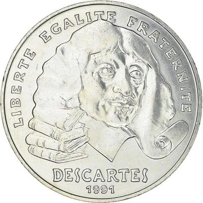 Monnaie, France, Descartes, 100 Francs, 1991, SPL, Argent, Gadoury:906, KM:996 - Photo 1/2