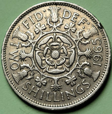 1965  ~ United Kingdom ~ Florin Two Shilling ~ KM#906 ~ KING GEORGE ~ COIN GB162