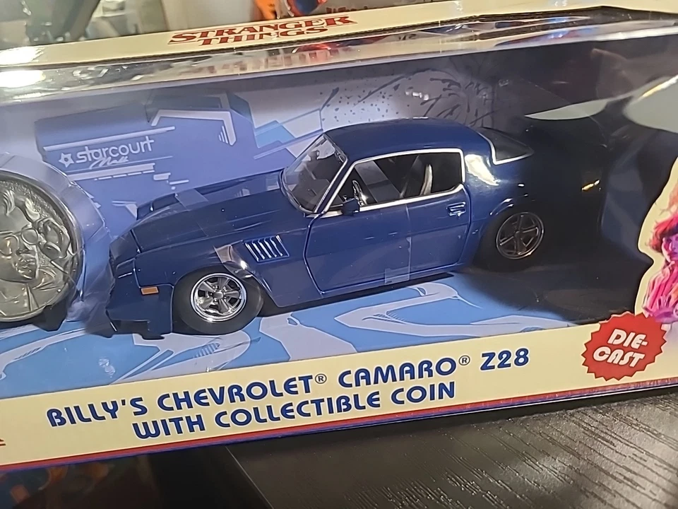 Jada Hollywood Rides Stranger Things Billy's Chevy Camaro Z28 con moneda 1:24 Diecas Foto 4 de 4