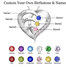 Personalized Name Necklace Custom Heart Pendant Gift for Mom Women