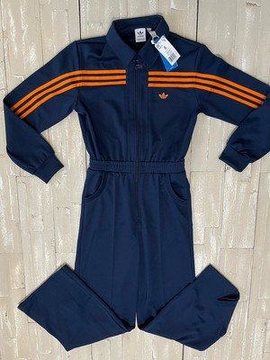 Size Small - Women's Adidas 70s Jumpsuit Indigo Blue