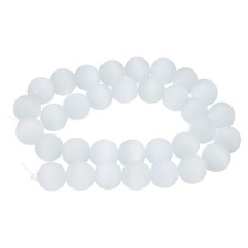 32pcs Frosted White Cat's Eye Stone Beads 12mm Round Crystal Loose Bead