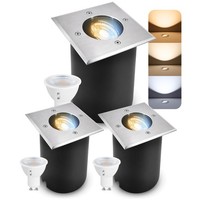 3 StüCk Led Bodeneinbaustrahler Juavi IP67 Eckig Dimmbar Led GU10 7W Warmweiß