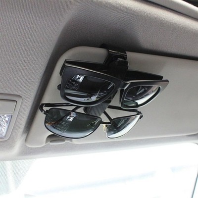 2 PACK UNIVERSAL CAR SUN VISOR GLASSES CLIP CARBON FIBRE SUNGLASSES CARDS HOLDER