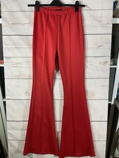 PRETTYLITTLETHING Womens Flared Trousers Size Uk8 Red (A1)