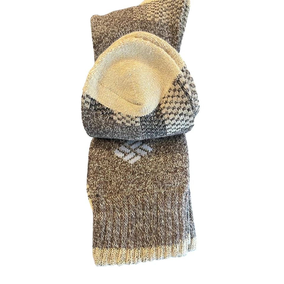 Meias Columbia Crew novas com etiquetas - Pacote com 4 - Masculinas 7-9, W 10+, 3 Marrom / 1 Azul - Imagem 3 de 4