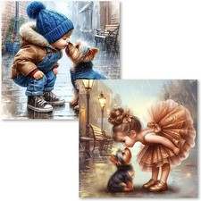 Paint by Numbers for Adults and Kids Beginner, 2 Pack Animal Dog Painting by Num