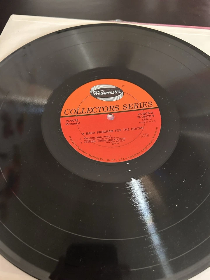 Julian Bream - J.S. Bach: A Program For The Guitar - Mono W-9078 NM Westminster - Image 4 of 4