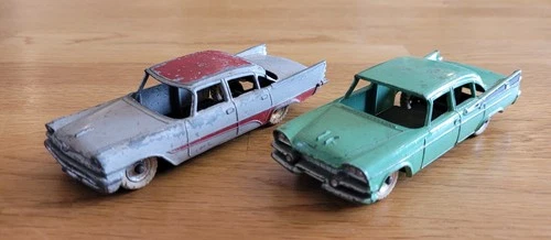 1950's Vintage Dinky Toys No. 191 Dodge Royal Sedan & No. 192 Desoto Fireflite