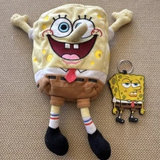 Vintage Keychain Plush Sponge Bob Square Pants  Character 38 Years Old