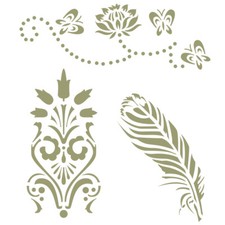 3 Designs Kunst Schablone - Wiederverwendbare Bastelprojekte & DIY Projekte