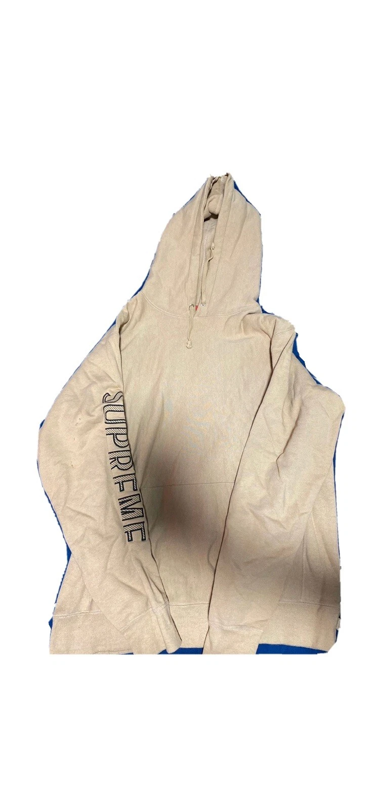 sweat à capuche brodé manches suprême marron clair taille grand