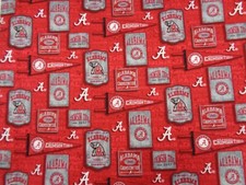 UNIVERSITY of ALABAMA ROLL TIDE EMBLEMS DESIGN BRAND NEW 1/2 YARD 100 COTTON