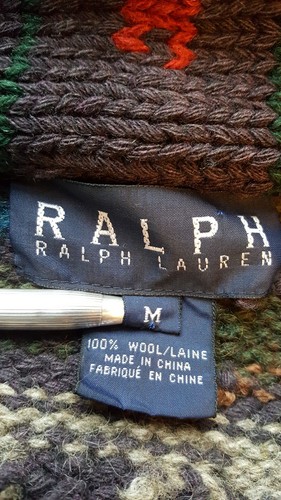 Ralph Lauren Strickjacke Pullover MAXI Duster WESTERN Aztec RRL Style WOLLE Damen MED - Bild 10 von 10