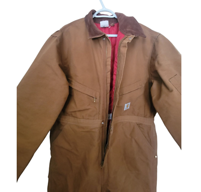Carhartt Insulated Quilted Men Coverall Duck Brown Made in USA