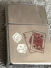ZIPPO "Cards and Dice.” Cards Ace And Jack Of Hearts, Dice Lucky Seven