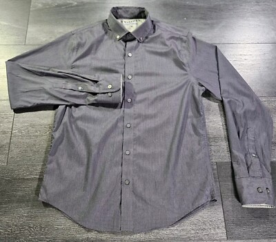 Twillory Untuckable Shirt Men S-M Gray Houndstooth Button-down Office Smart
