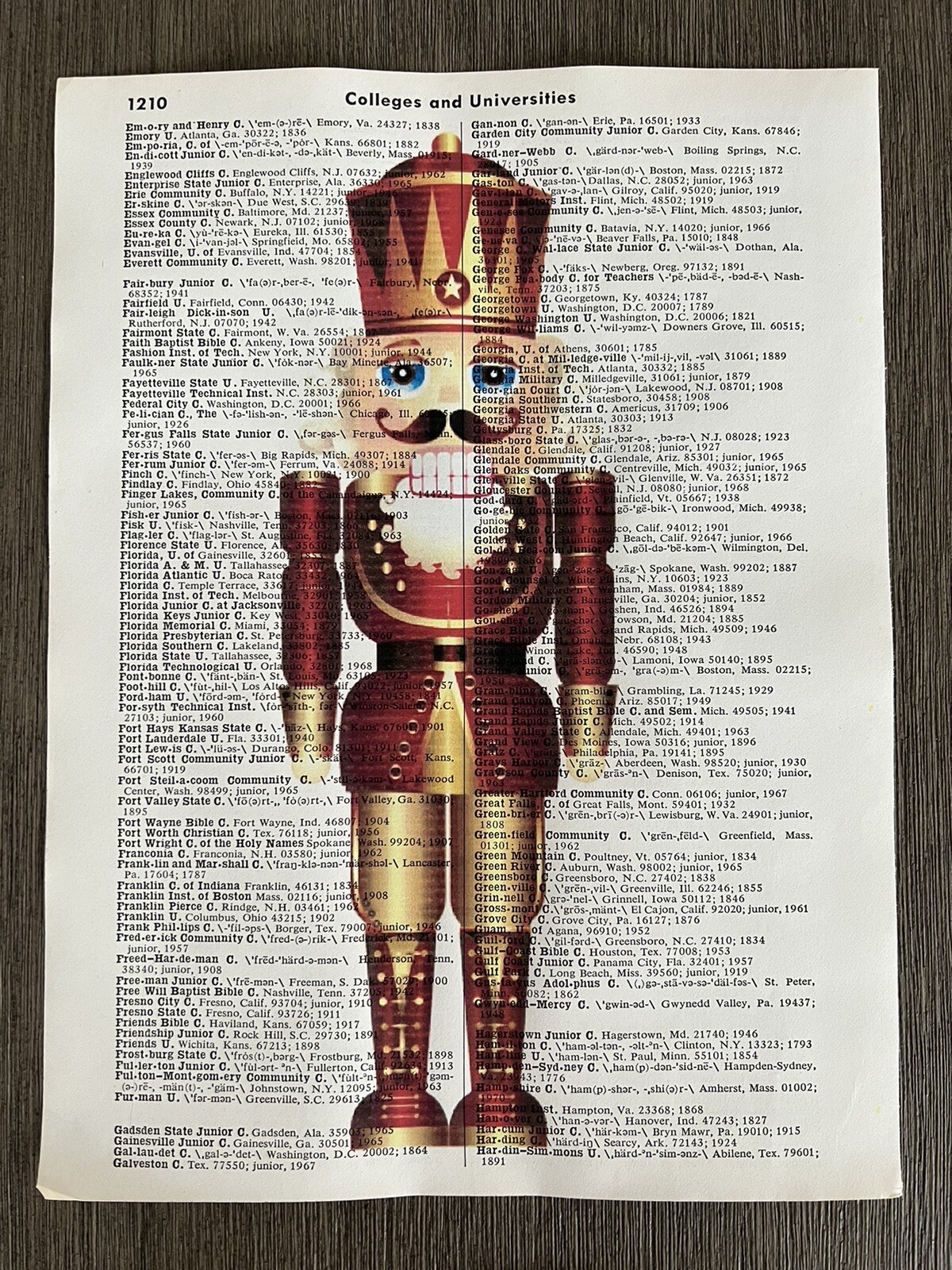 Nutcracker Christmas Art Print Vintage Dictionary Print Set of 6 eBay