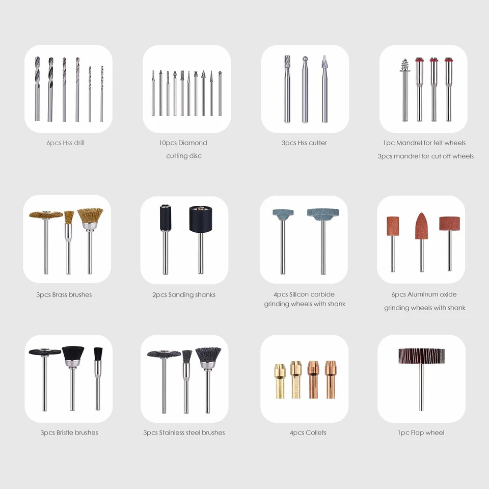 TACKLIFE ARTO2C 282-Piece Rotary Tool Accessories Kit 1/8-inch Diameter Shanks U - Image 3 of 4