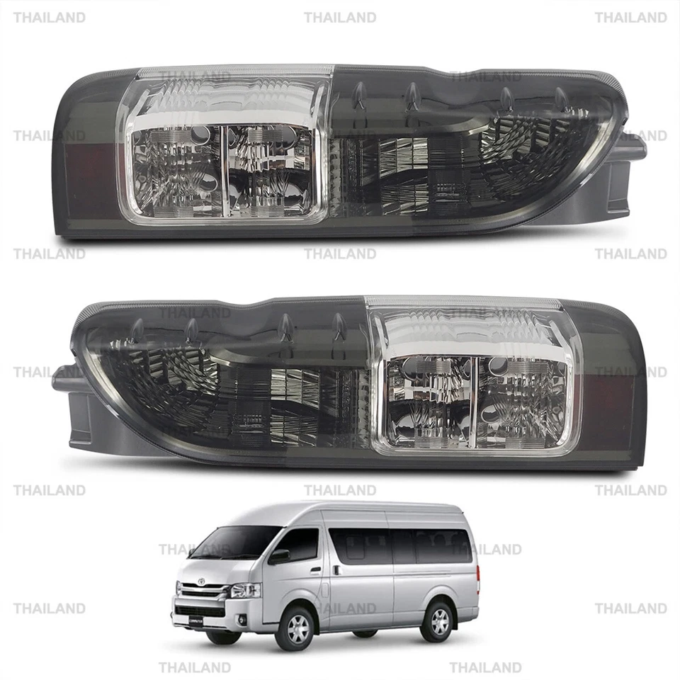 For Toyota Hiace commuter Van 2005 - '18 Smoke Lens Pair Tail Lamp Rear Lights - Image 4 of 4