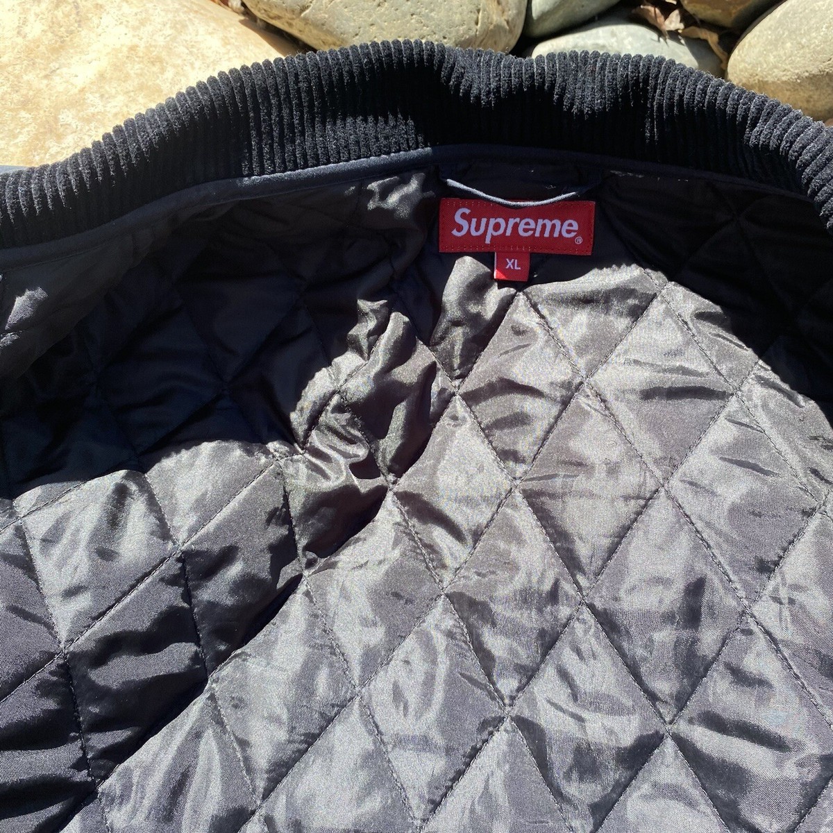 New Supreme Chains Quilted Jacket Coat Black Fall Winter New Supreme Chains Quilted Jacket Coat Black Fall Winter