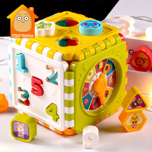 6-in-1 Baby Activity Cube Multi-Assembly Activity Blocks Shape Sorter Newborns - Picture 1 of 11