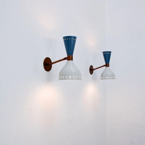 Diabolo Wall Sconce Italian Modern Stilnovo Style Set of Two Wall Light lamps