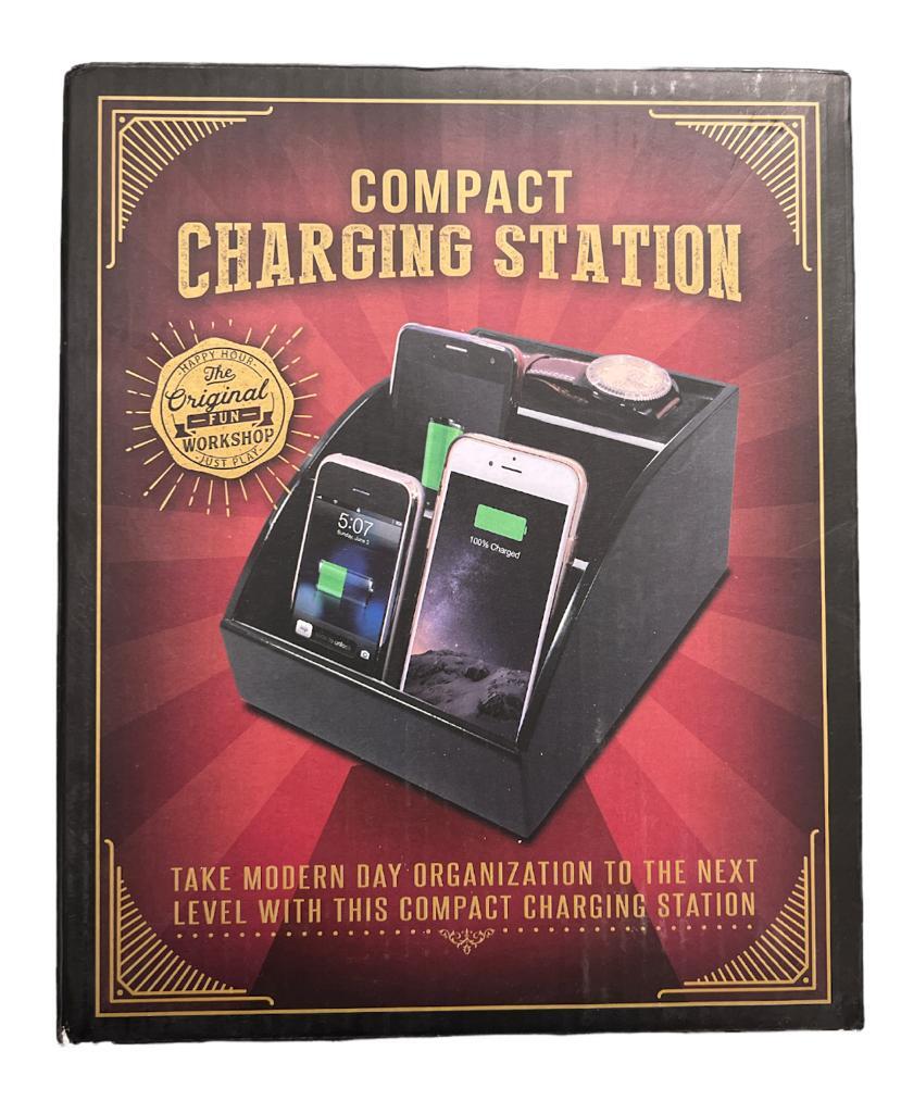 Organizador de estación de carga compacto para tu teléfono, joyería, controles de TV