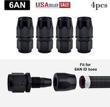 4pc 6an Straight Swivel Hose End Fitting For Cpe Oil Fuel Line Aluminum Black Us