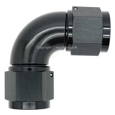 AN-10 JIC BLACK 90 Degree FULL FLOW Elbow FEMALE COUPLER Hose Fitting Adapter