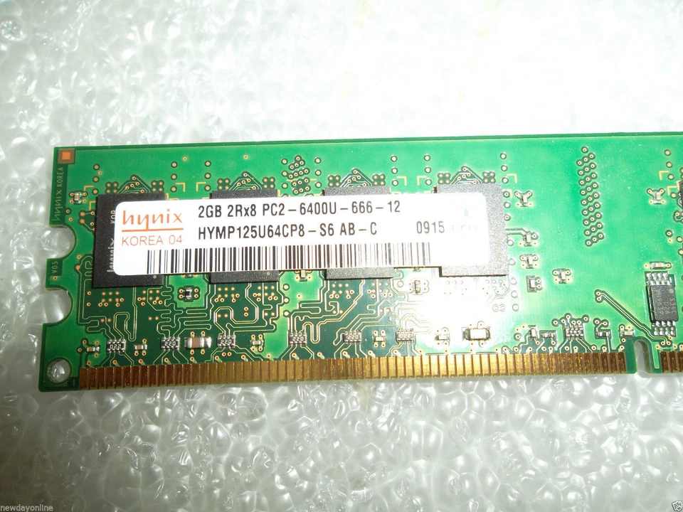 HYNIX 2GB 2Rx8 PC2-6400 DDR2 800MHz NON-ECC Desktop Memory HYMP125U64CP8-S6 AB-C - Image 2 of 4