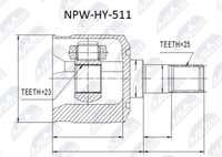 NPW-HY-511 Nty Gelenksatz, Antriebswelle FüR Hyundai